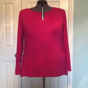 City Chic bright pink rib knit long sleeved top